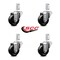 Service Caster 3.5 Inch Hard Rubber Wheel Swivel 7/8 Inch Square Stem Caster Set SCC-SQ20S3514-HRS-78-4 - alternate 4